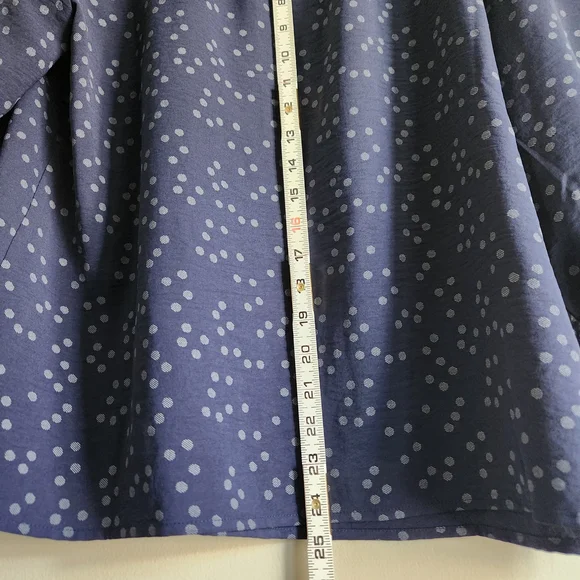 Olivia & Martin Blue Polka Dot Women's Top SKU F05 - Picture 4 of 6